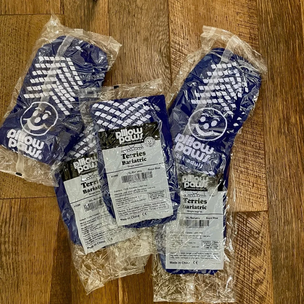 NEW 5 Pr Pillow Paws Bariatric no slip socks 3XL